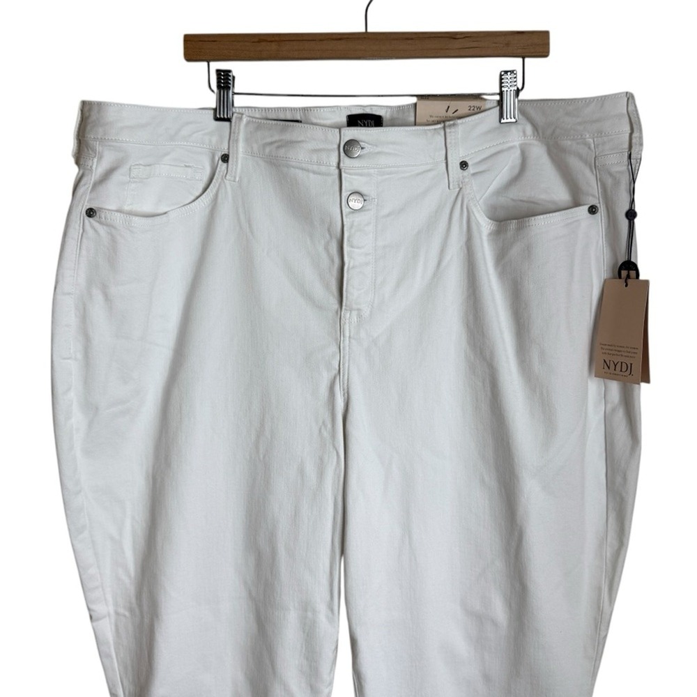 Not Your Daughters Jeans NYDJ Sheri Slim Ankle Jeans Side Slits Optic White 22W - Picture 4 of 13